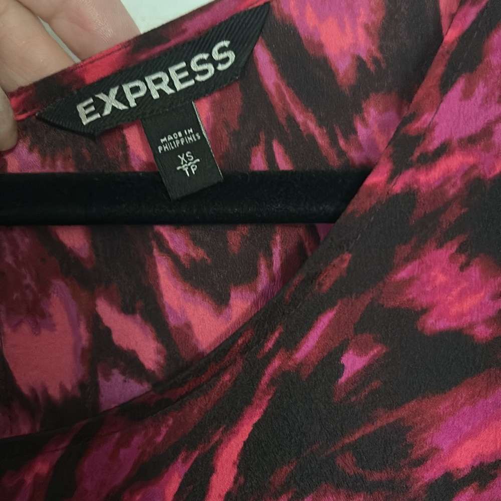 Express Black and Red Asymmetrical Sheath Dress